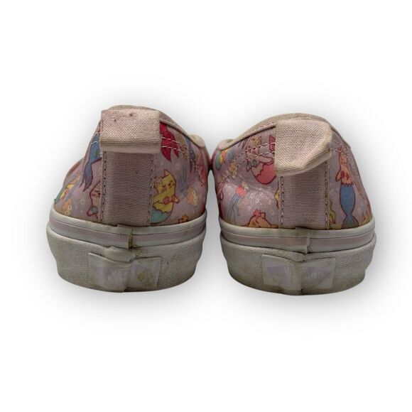 Vans Classic Slip On Elastic Lace Pink Kitten Mermaid Cats Youth 6 Women’s 7.5 - Picture 7 of 9